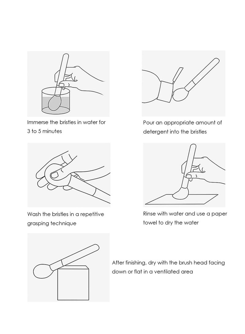 Excefore 4 Pcs Powder Remover Brush, Large Powder Makeup with Colorful Granule Decorated Handle for Face Blush Makeup and Nails, Manicure Cleanup, Purple - Image 5