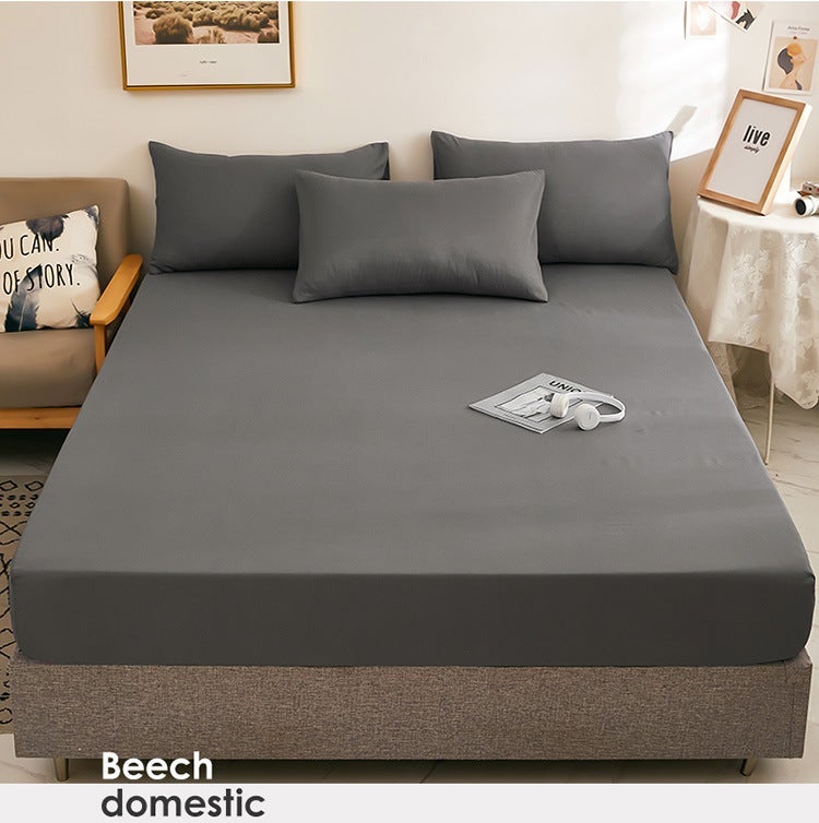 Bed Sheet Single-Piece Fitted Sheet All-Inclusive Bedspread Mattress Protective Cover Washed Cotton Summer Maternal And Child Washed Cotton Fitted Sheet Three-Piece Set - Image 1