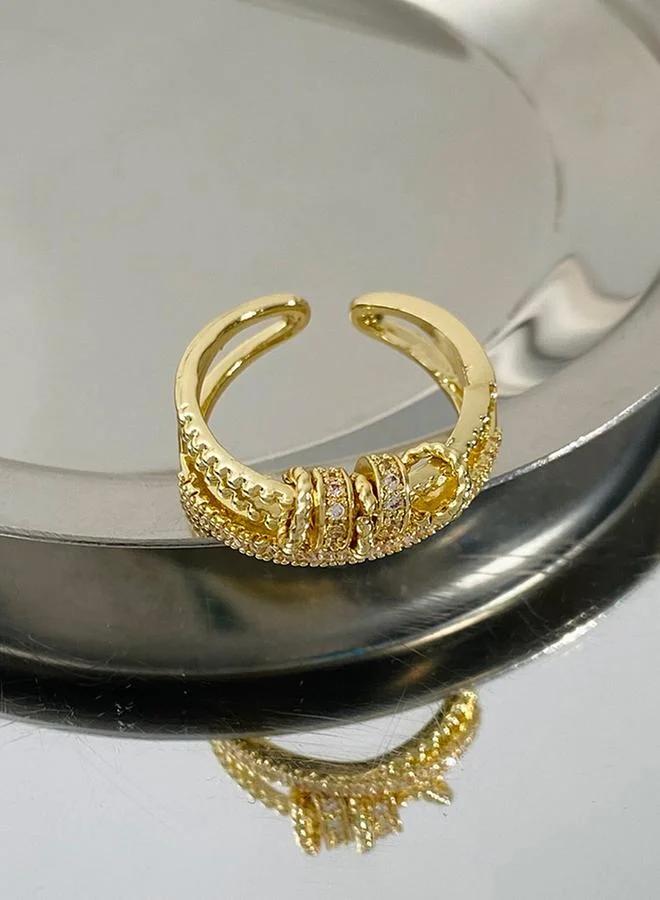 Take Two  Gold Embellished Cuff Ring for Women | Best Price UAE
