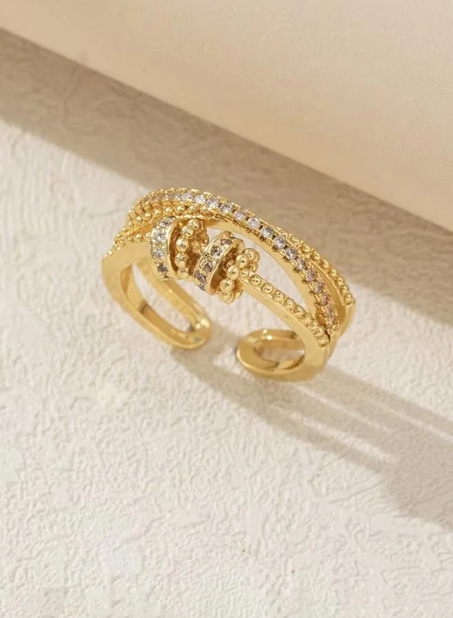 Take Two Gold Embellished Cuff Ring