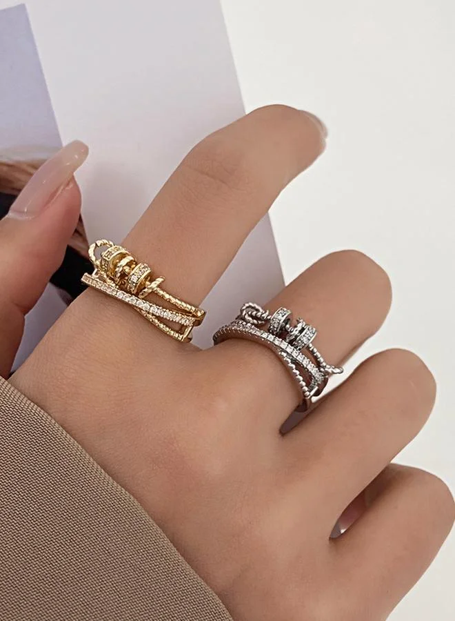 Take Two  Gold Embellished Cuff Ring for Women | Best Price UAE