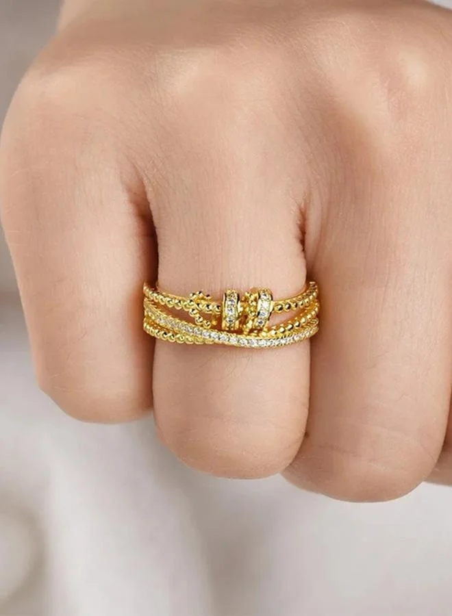 Take Two  Gold Embellished Cuff Ring for Women | Best Price UAE