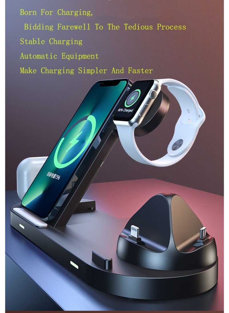 15 واط 3 في 1 شاحن لاسلكي مغناطيسي مع موقف - متوافق مع iPhone و Apple Watch و AirPods وأكثر من ذلك - Image 5