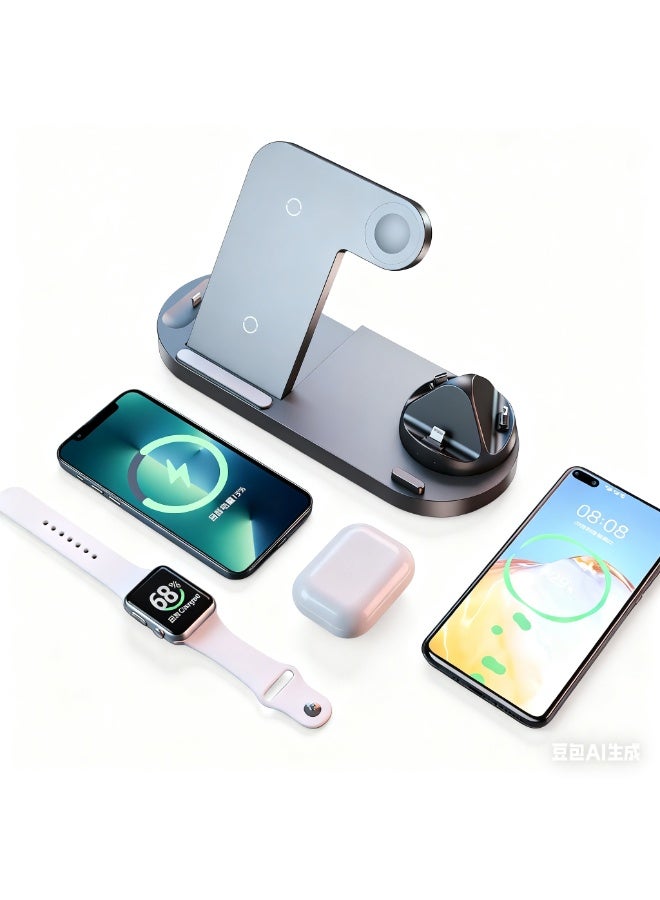 15 واط 3 في 1 شاحن لاسلكي مغناطيسي مع موقف - متوافق مع iPhone و Apple Watch و AirPods وأكثر من ذلك - Image 3