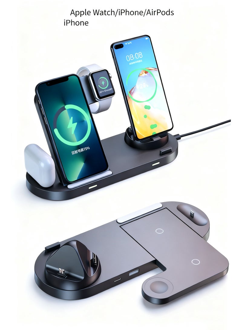 15 واط 3 في 1 شاحن لاسلكي مغناطيسي مع موقف - متوافق مع iPhone و Apple Watch و AirPods وأكثر من ذلك - Image 1