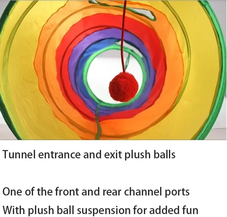Tineke Flat Cat Dog Play Tunnel Cat Tunnel Folding Rainbow Long