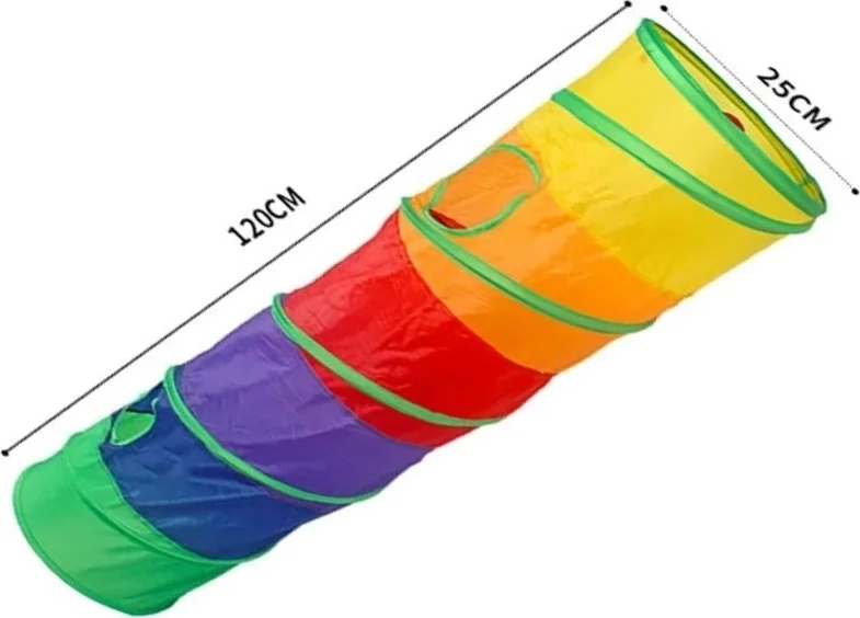 Tineke Flat Cat Dog Play Tunnel Cat Tunnel Folding Rainbow Long