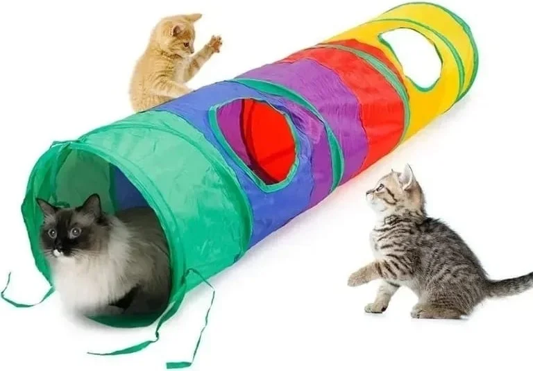 Tineke Flat Cat Dog Play Tunnel Cat Tunnel Folding Rainbow Long