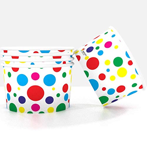 PARICOTT 100ml – 100 Cups | Printed Dessert/Ice Cream Cups | Colorful Ice Cream Bowls & Paper Containers for Sweets, Snacks, Pudding & Candy | Ideal for Birthdays, Cafes, Wedding, Events - Image 2