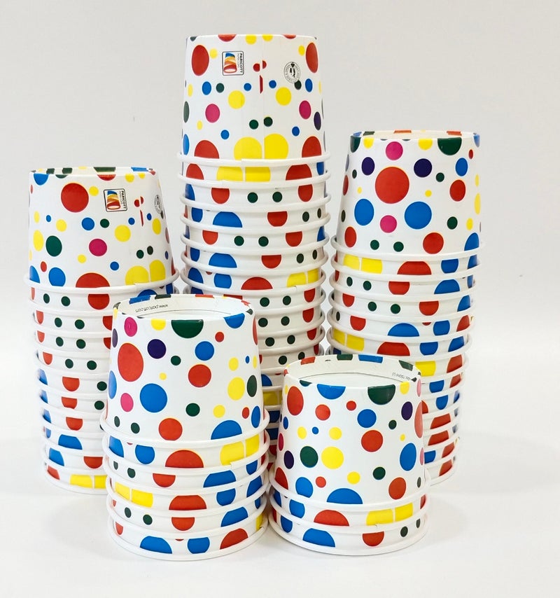 PARICOTT 100ml – 100 Cups | Printed Dessert/Ice Cream Cups | Colorful Ice Cream Bowls & Paper Containers for Sweets, Snacks, Pudding & Candy | Ideal for Birthdays, Cafes, Wedding, Events - Image 4