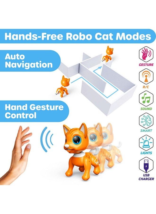 Power Your Fun Robo Pets Cat For Girls And Boys Remote Control Robot Toy Interactive Hand Motion Gestures Robot Toys Smart Stem Toy Programmable Treats Walking Dancing Robot Pet For Kids Robot Cat  - Image 5