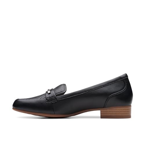 Clarks Women's Juliet Aster Loafer, Black Leather, 11 Wide - Image 3