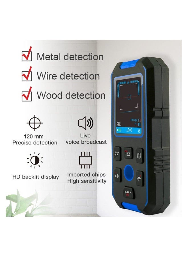 Stud Finder for Walls Rechargeable Stud Scanner Wall Metal Detector for Wood Magnetic Metal AC Wire Support Voice Broadcast HD LCD Screen  - Image 1