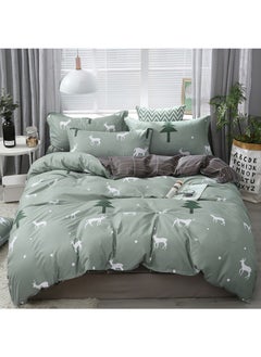 Sharpdo Sharpdo 4-Pieces Bed Sheet Set Polyester Soft Quilt Cover With 1Quilt Cover 200*230cm 1 Flat Sheet and 2 Pillowcases  - Image 4