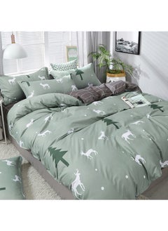 Sharpdo Sharpdo 4-Pieces Bed Sheet Set Polyester Soft Quilt Cover With 1Quilt Cover 200*230cm 1 Flat Sheet and 2 Pillowcases  - Image 2