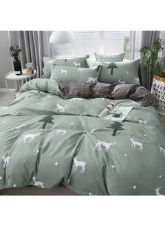 Sharpdo Sharpdo 4-Pieces Bed Sheet Set Polyester Soft Quilt Cover With 1Quilt Cover 200*230cm 1 Flat Sheet and 2 Pillowcases  - Image 1