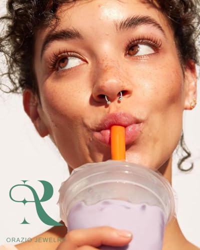 ORAZIO 16G 14G Horseshoe Septum Rings Surgical Steel Nose Rings Hoop for Women Men Circular Barbell Piercing Jewelry Cartilage Helix Tragus Earring Daith Lip Conch Piercing Rings 6/8/10/12/14/16mm - Image 5