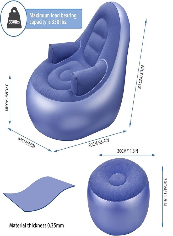Balabulala Inflatable Couch with Armrest＆Ottoman, Blow Up Lounger Chair,Folding Air Chair for Adults,Inflatable Lazy Sofa Perfect for Rooms, Camping or Home(Without Pump) - Image 5
