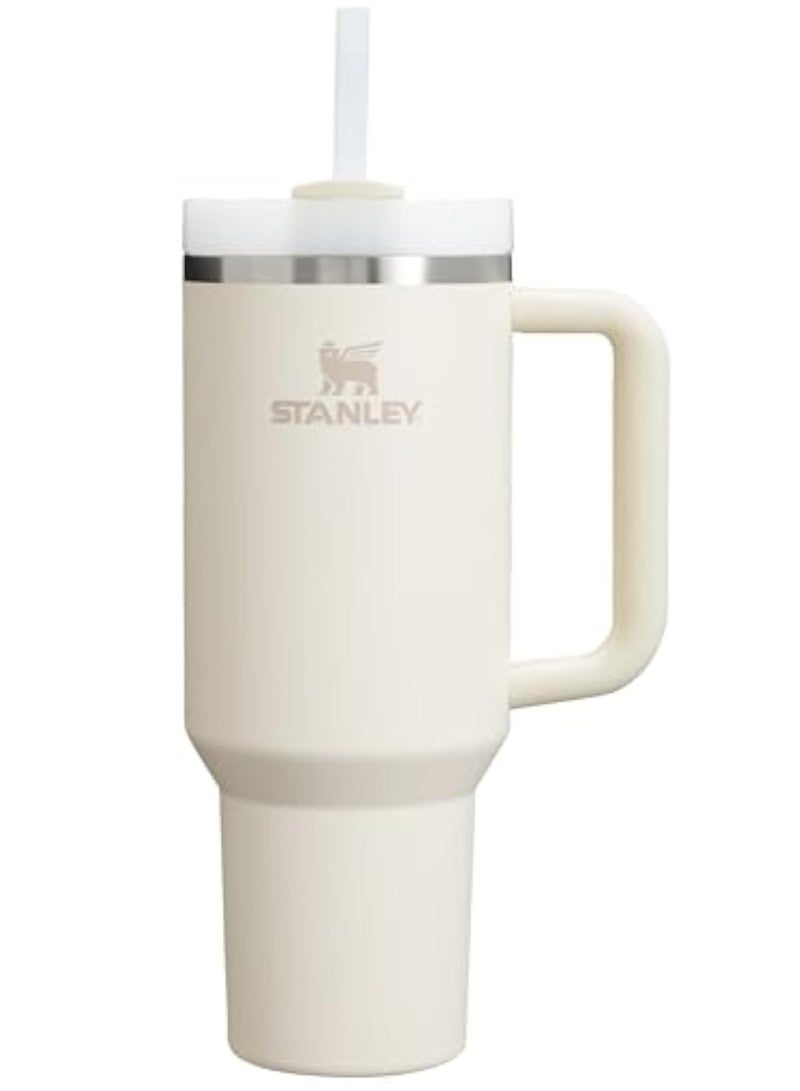 Stanley Quencher H2.0 FlowState Stainless Steel Vacuum Insulated Tumbler with Lid and Straw for Water, Iced Tea or Coffee, Smoothie and More Cream White Stainless Steel 40 oz 32x15x 10cm - Image 1