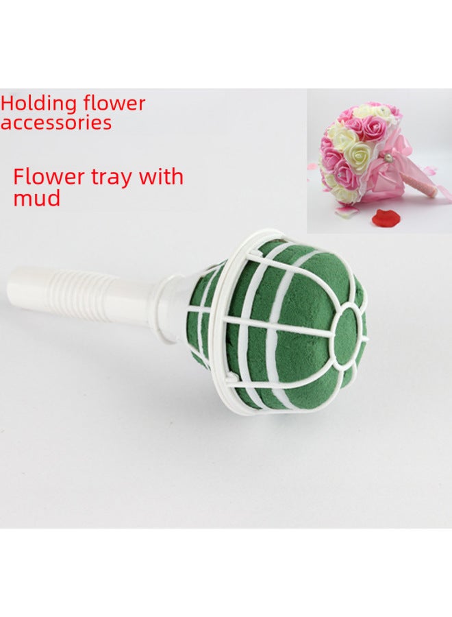 XIYU Plastic Flower Holder With Mud Flower Arrangement Accessories For Flower Shop Bride Holding Flower Hand Flower - Image 2