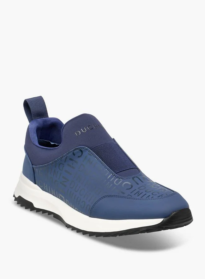 DUCHINI Men Monogram Print Slip-On Sneakers