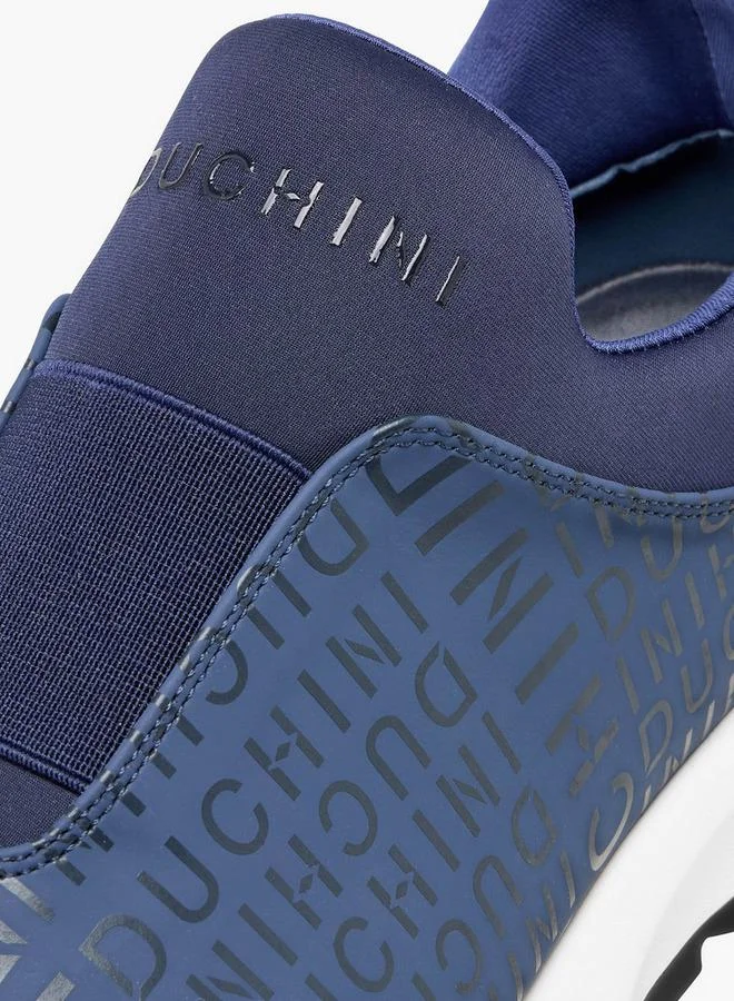 Duchini BLUE Men Monogram Print Slip-On Sneakers for Men | Best Price UAE
