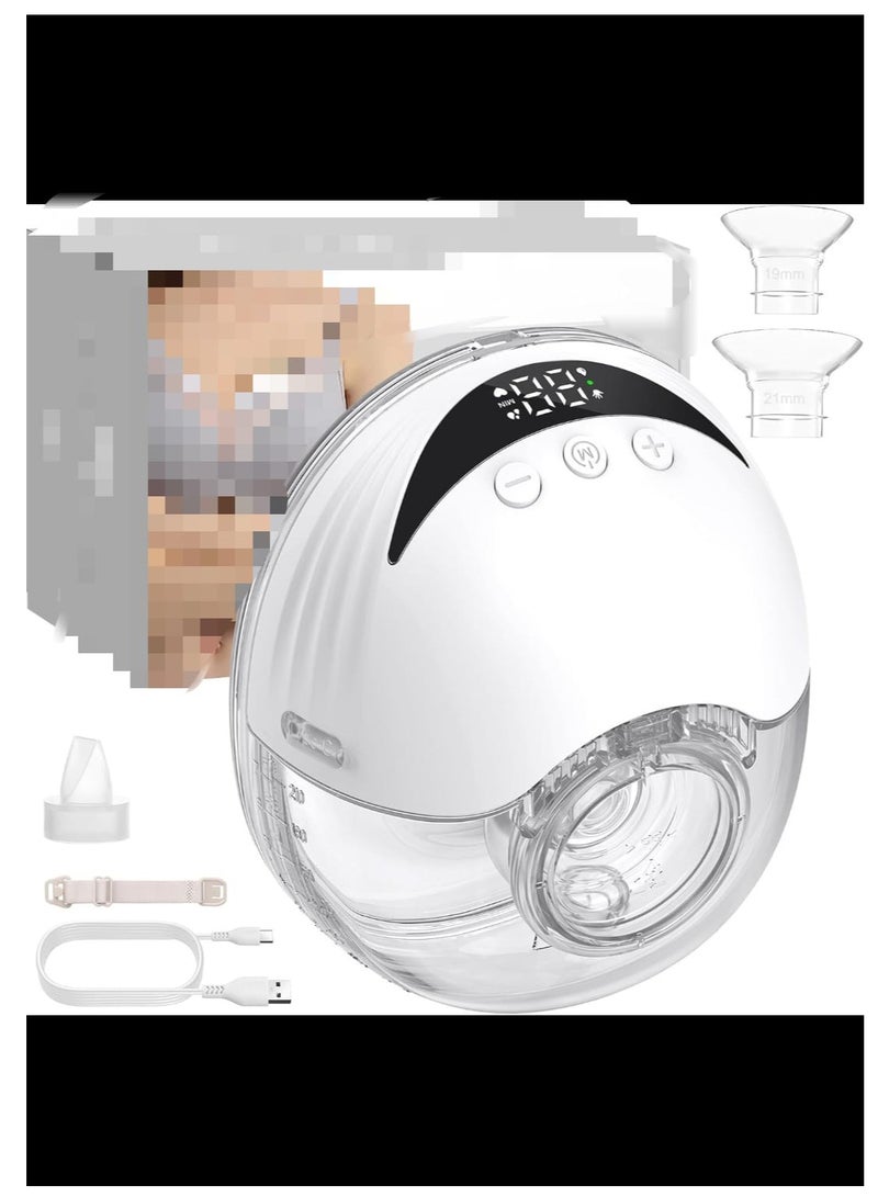 Wearable Breast Pump Hands Free - free Gift two flang inserte 19,21 - - Image 3