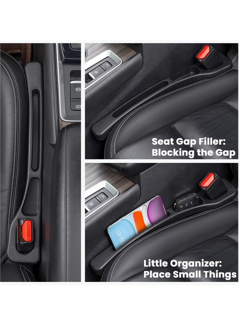 CMGTYYD 2PCS Car Seat Gap Filler Organizer, Multifunctional Seat Side Gap Filler for Phones, Keys, Wallets, Car Gap Filler Universal Fits Car SUV RV Truck (Black) - Image 4
