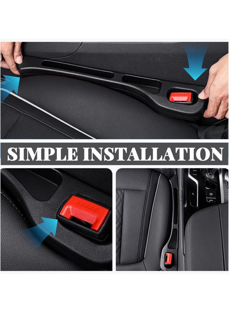 CMGTYYD 2PCS Car Seat Gap Filler Organizer, Multifunctional Seat Side Gap Filler for Phones, Keys, Wallets, Car Gap Filler Universal Fits Car SUV RV Truck (Black) - Image 5