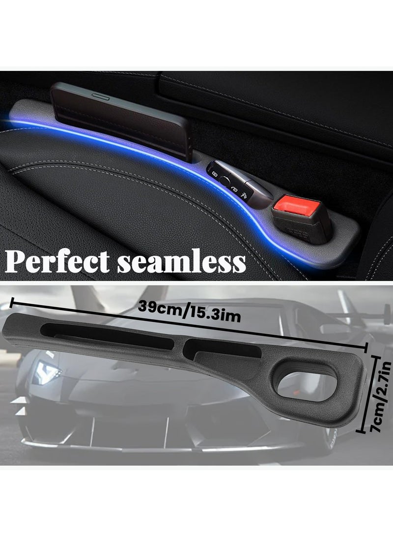 CMGTYYD 2PCS Car Seat Gap Filler Organizer, Multifunctional Seat Side Gap Filler for Phones, Keys, Wallets, Car Gap Filler Universal Fits Car SUV RV Truck (Black) - Image 2