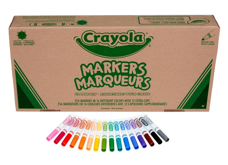 Crayola Broad Line Markers Classpack (256 Ct), Bulk Markers for Kids, Art Supplies for School, Classroom Must Haves, Preschool & Kindergarten Supplies - Image 2