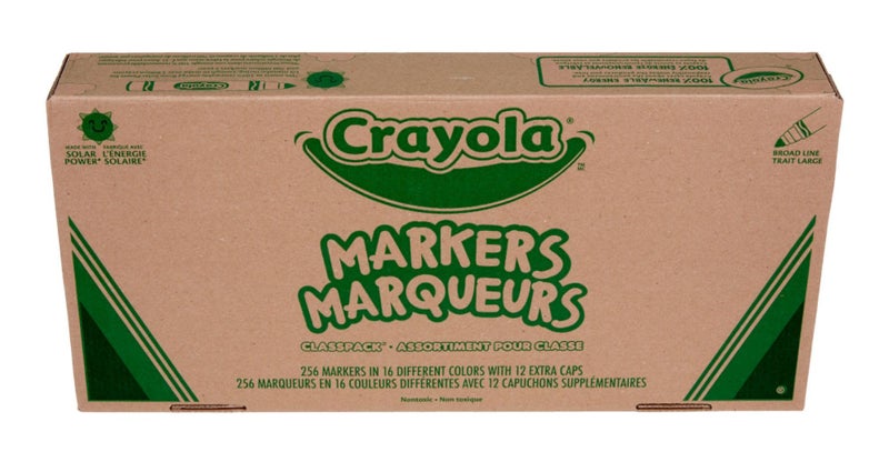 Crayola Broad Line Markers Classpack (256 Ct), Bulk Markers for Kids, Art Supplies for School, Classroom Must Haves, Preschool & Kindergarten Supplies - Image 1