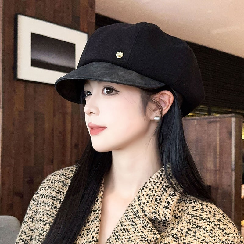 Winter Baseball Cap Unisex Lamb  Letter Casual Warm Plush Hat - Image 2