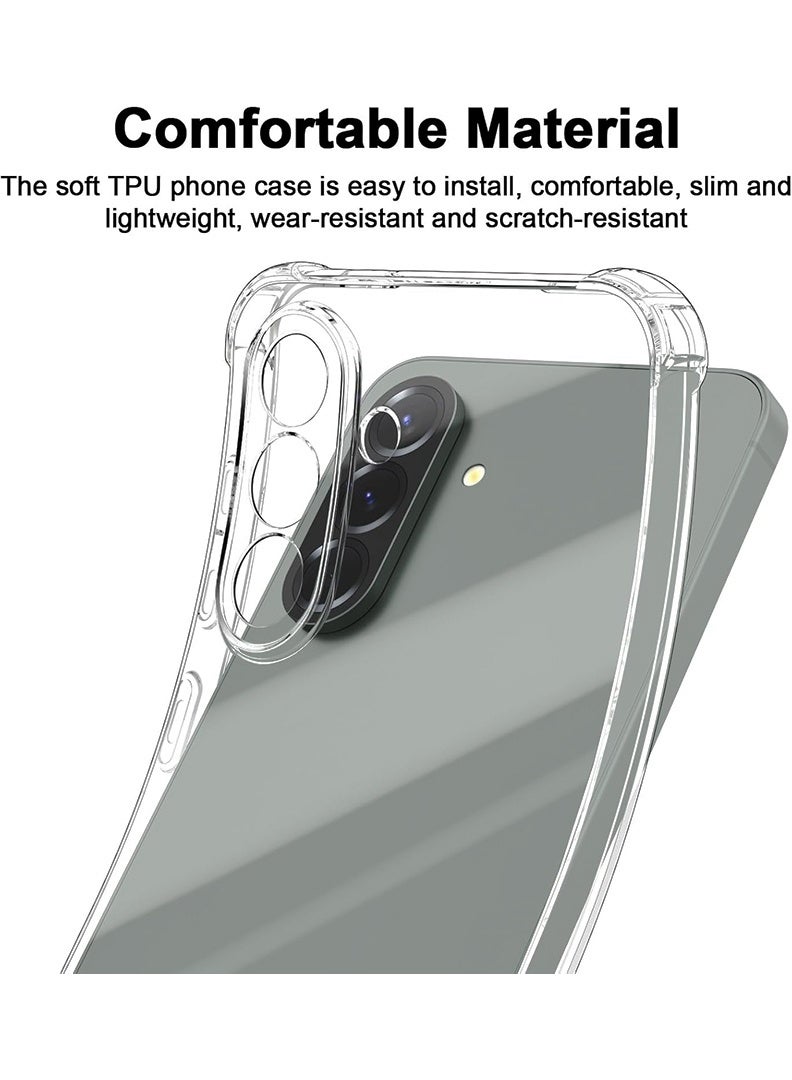 رفع القضية جراب شفاف لهاتف Samsung Galaxy A56 2025، غطاء هاتف محمول من مادة TPU ممتص للصدمات بزوايا معززة، جراب واقٍ ناعم ومرن وشفاف للغاية - Image 2