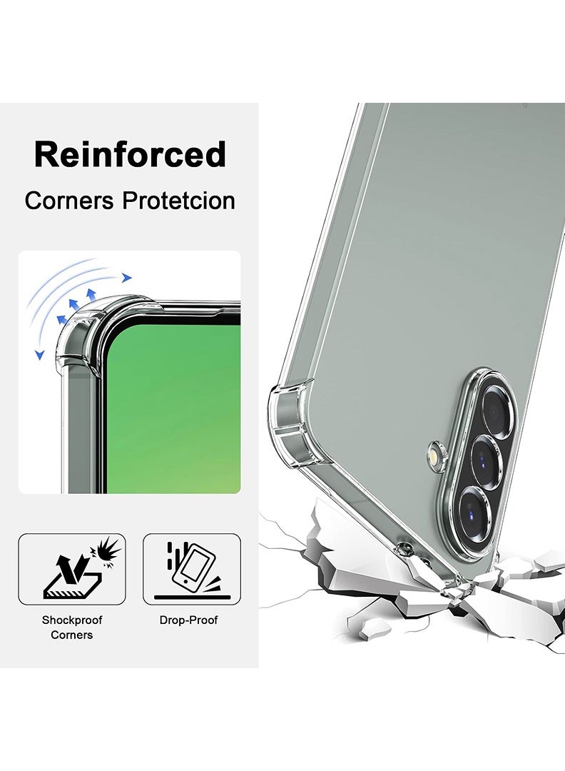 رفع القضية جراب شفاف لهاتف Samsung Galaxy A56 2025، غطاء هاتف محمول من مادة TPU ممتص للصدمات بزوايا معززة، جراب واقٍ ناعم ومرن وشفاف للغاية - Image 3
