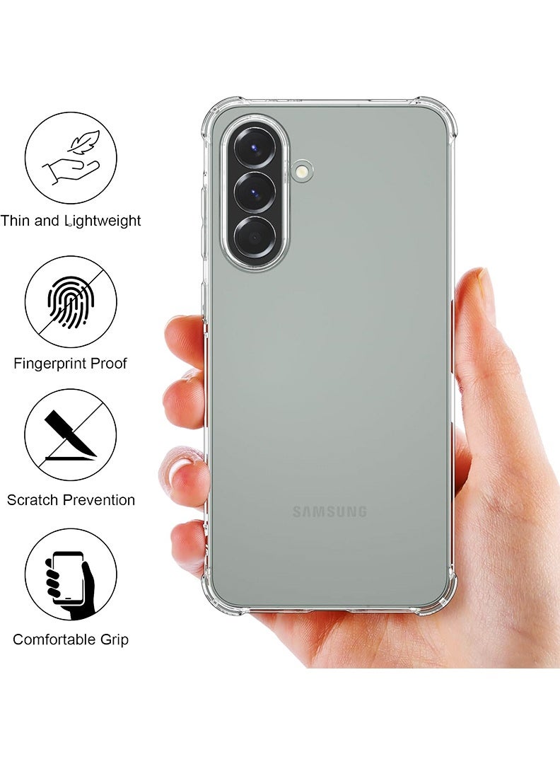رفع القضية جراب شفاف لهاتف Samsung Galaxy A56 2025، غطاء هاتف محمول من مادة TPU ممتص للصدمات بزوايا معززة، جراب واقٍ ناعم ومرن وشفاف للغاية - Image 5