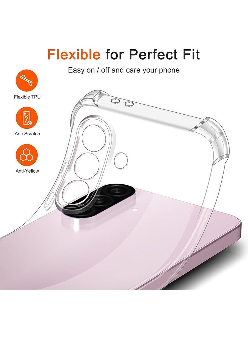 Case Up Samsung Galaxy A56 2025 Clear Case, Shock-Absorption TPU Cell Phone Cover with Reinforced Corners, Soft Flexible & Crystal Clear Protective Bumper Case - Image 3