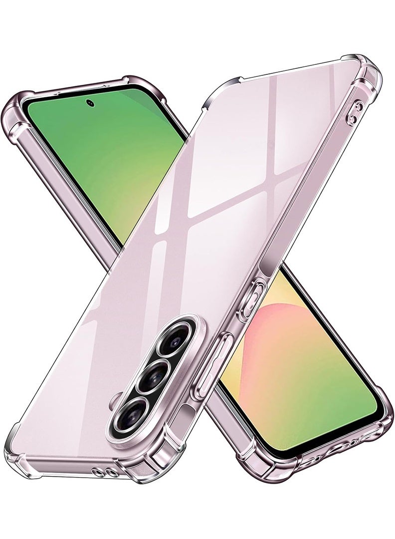 Samsung Galaxy A56 2025 Clear Case, Shock-Absorption TPU Cell Phone Cover with Reinforced Corners, Soft Flexible & Crystal Clear Protective Bumper Case