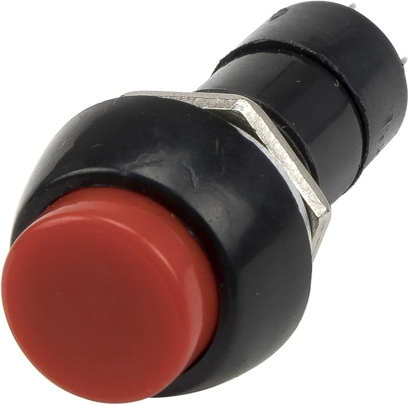 100 قطعة زر ضغط دائري أحمر تشغيل/إيقاف ذاتي القفل SPST PBS 11A 12 مم - Image 1