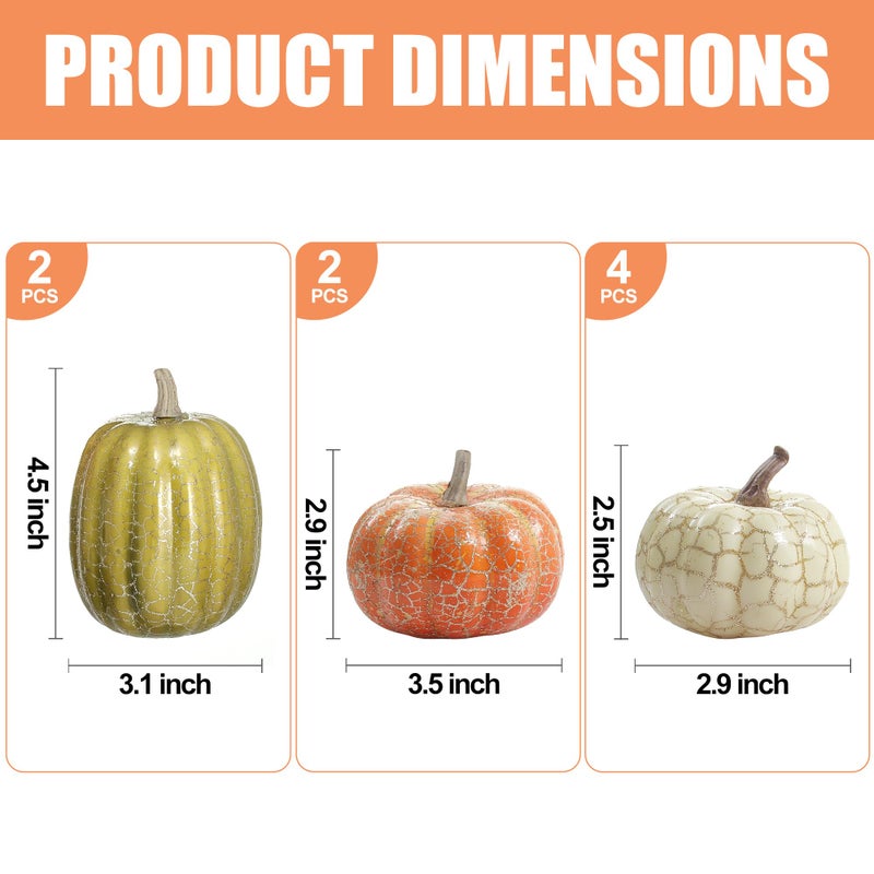Ghrdopy Fake Pumpkins  8 Pcs Plastic Pumpkins  Artificial Pumpkins for Decorating Thanksgiving Halloween Seasonal Holiday Decor Decoration-E - Image 5