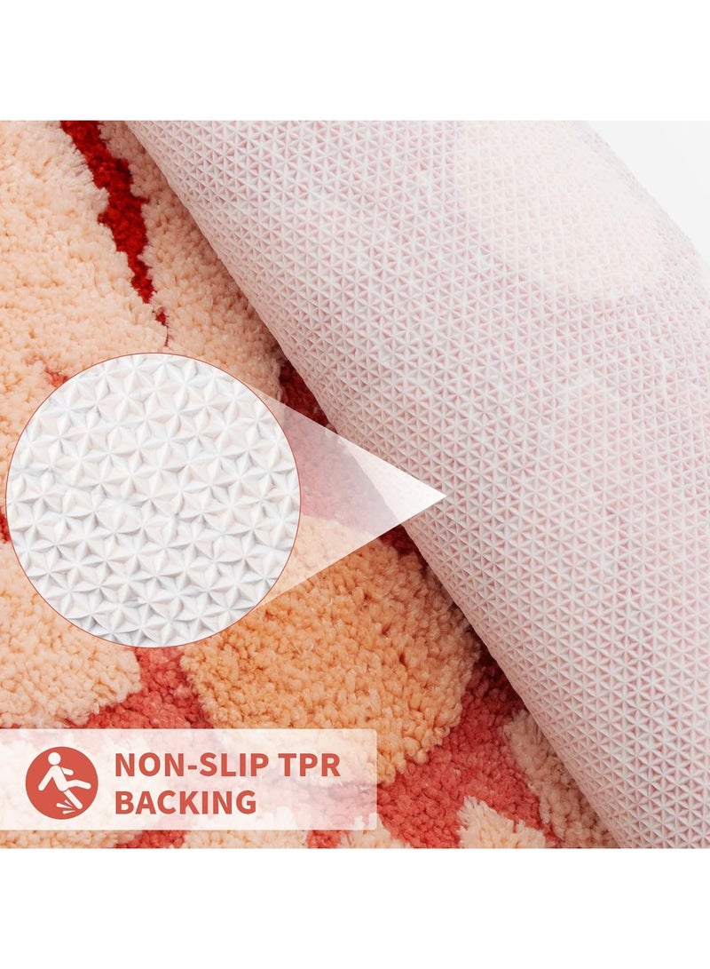 general Bath mat, soft thickened microfibre lovely flowers bathroom rug, absorbent quick drying non-slip bathtub floor mat, machine washable - Image 5