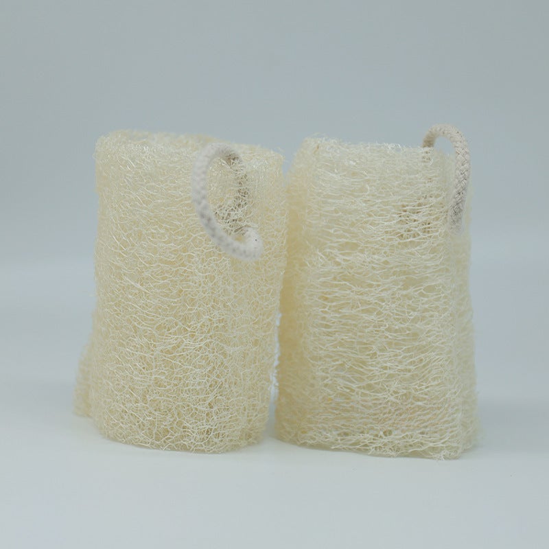 Generic Natural Loofah Dish Sponge Bath Strip Cleansing Pad [White] with rope 
