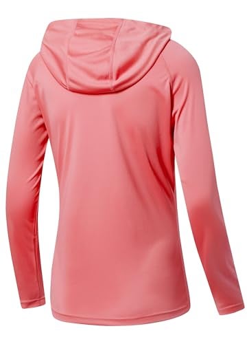 Willit Women's UPF 50+ Sun Protection Hoodie SPF Shirt Long Sleeve Hiking Fishing Outdoor Shirt Lightweight Hoodie Pink L - Image 2