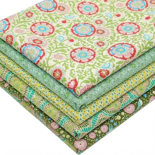 iNee Green Fat Quarters Fabric Bundles Precut Cotton Fabric Squares for Sewing Quilting 18 x 22 inches Green - Image 3