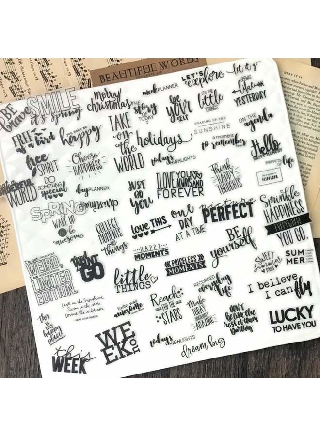 Doraking 90PCS Vintage Nice Words Sentences Sweet Happiness Stickers for Decoration Laptop Scrapbook Windows - Doraking No-Repeat Vintage Words Stickers - Image 2