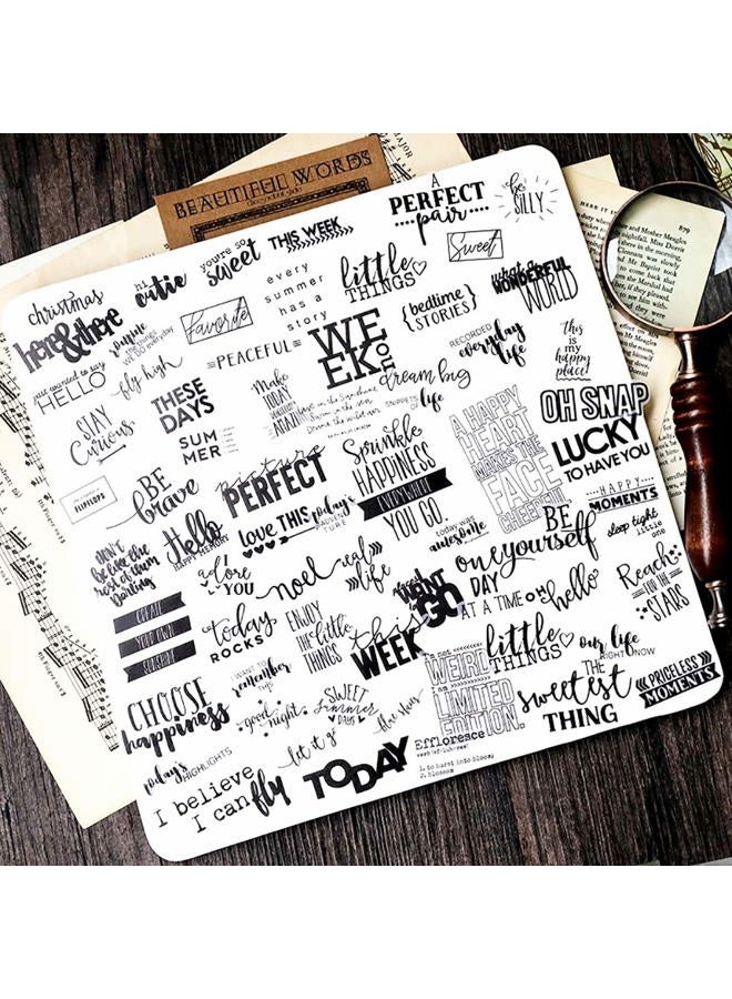 Doraking 90PCS Vintage Nice Words Sentences Sweet Happiness Stickers for Decoration Laptop Scrapbook Windows - Doraking No-Repeat Vintage Words Stickers - Image 3