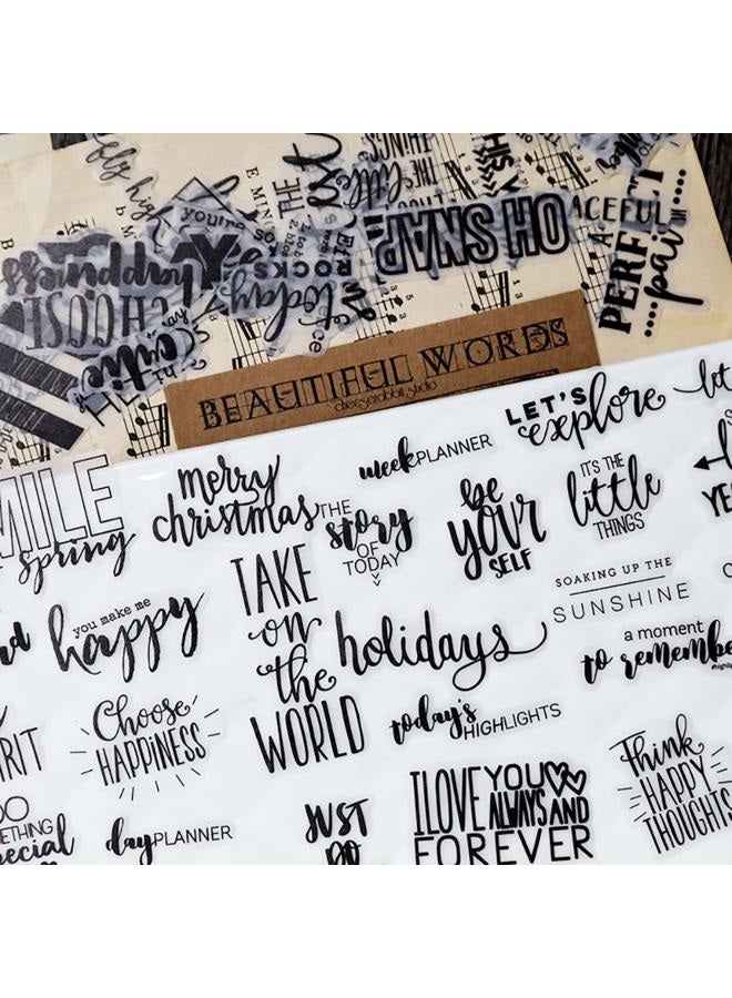 Doraking 90PCS Vintage Nice Words Sentences Sweet Happiness Stickers for Decoration Laptop Scrapbook Windows - Doraking No-Repeat Vintage Words Stickers - Image 5