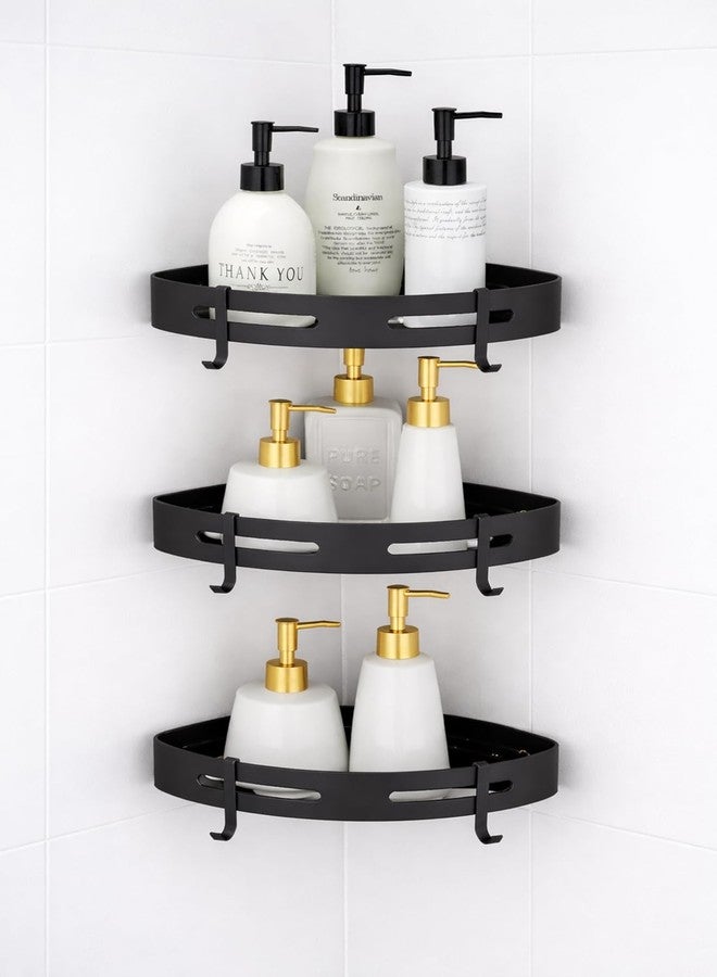 DODGE 'N WOLVES Pack of 3, Self Adhesive ABS Plastic Bathroom Corner Shelf for Wall Shelf Organizer Wall Mounted Bathroom Shelves Rack Holder Stand for Bathroom Organiser Without Drill - Image 1