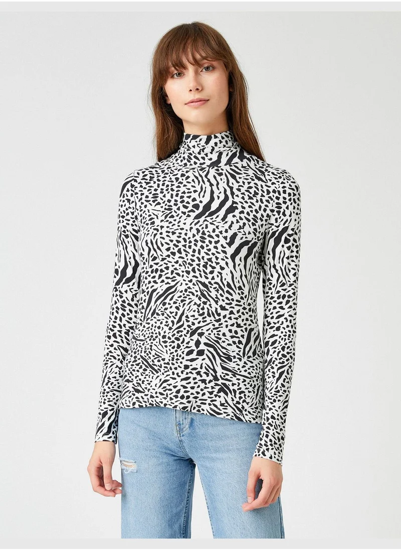 KOTON Long Sleeve Patterned T-Shirt