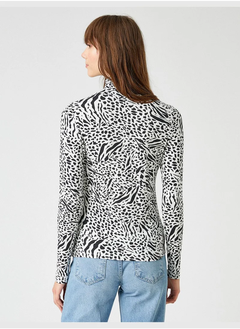 KOTON Long Sleeve Patterned T-Shirt